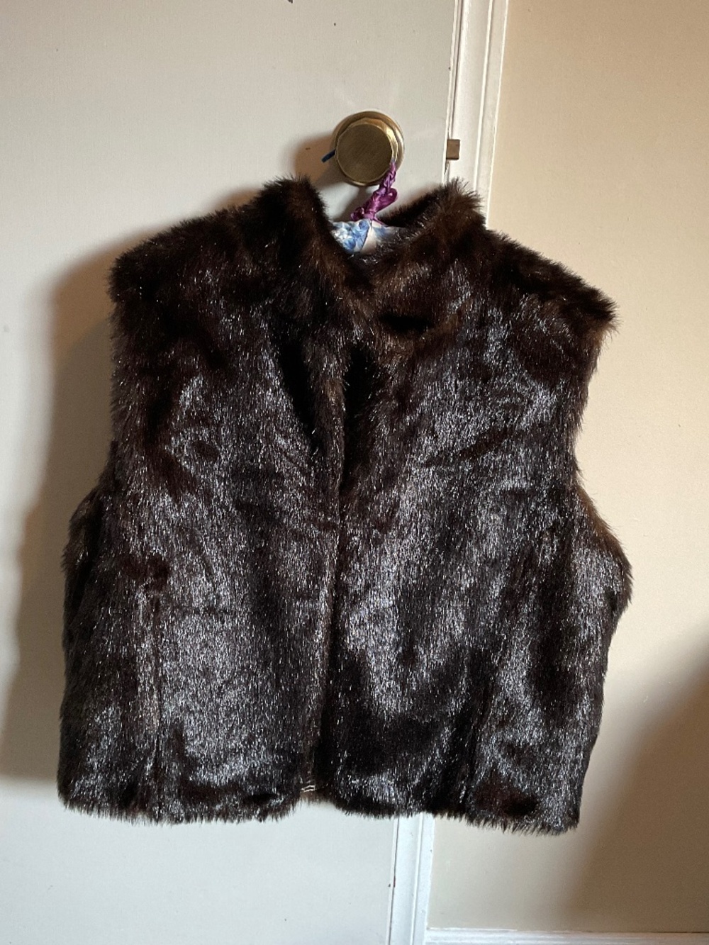 Womens Faux Fur Reversible Vest size x-large.